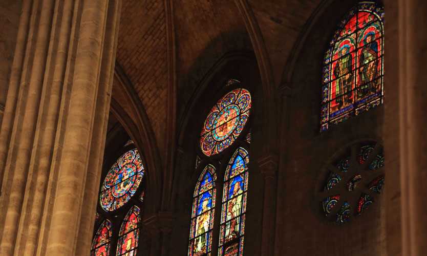 Stained glass windows of Notre Dame before the fire