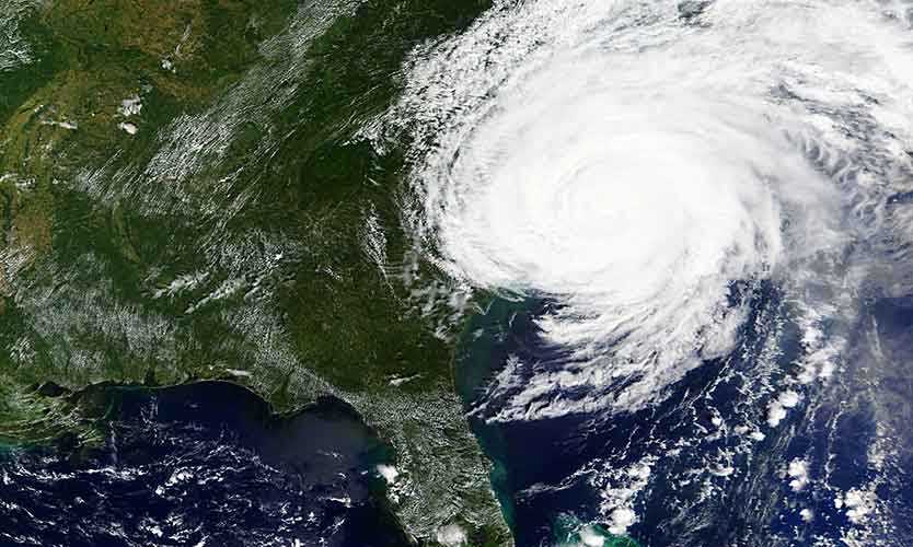 Hurricane Florence hits the East coast of the United States in September 2018